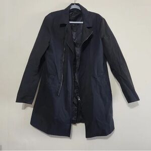 AllSaints Trench Coat Navy With Black Sleeves utility style Men's Medium jacket